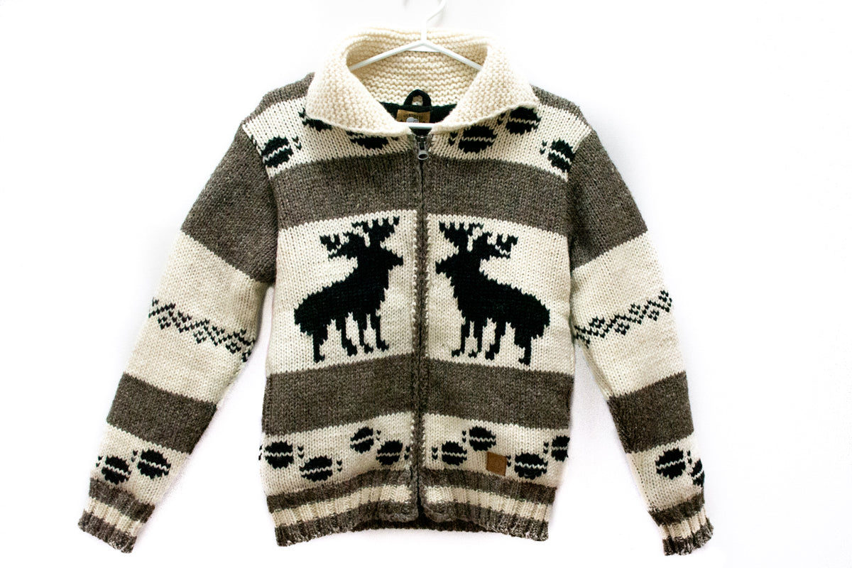 Hand-Knitted Moose Sweater - Main Image