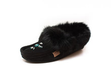 Load image into Gallery viewer, Women's Laurentian Chief Rabbit Fur and Suede Moccasins