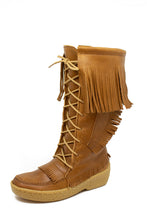 Load image into Gallery viewer, Women's Fringe Deerskin Boots - Peanut