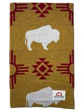 Load image into Gallery viewer, Buffalo Cross Blanket - White Buffalo Mustard
