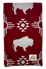 Load image into Gallery viewer, Buffalo Cross Blanket - White Buffalo Red
