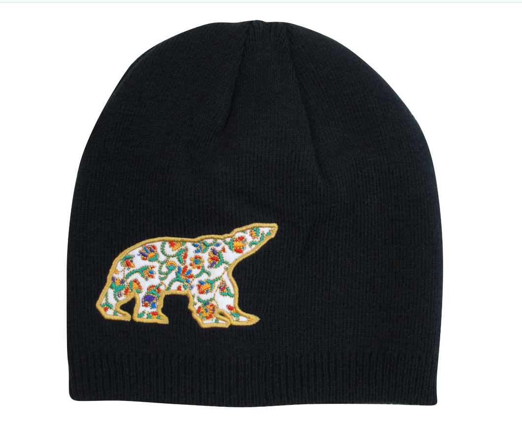 Spring Bear Embroidered Knitted Hat