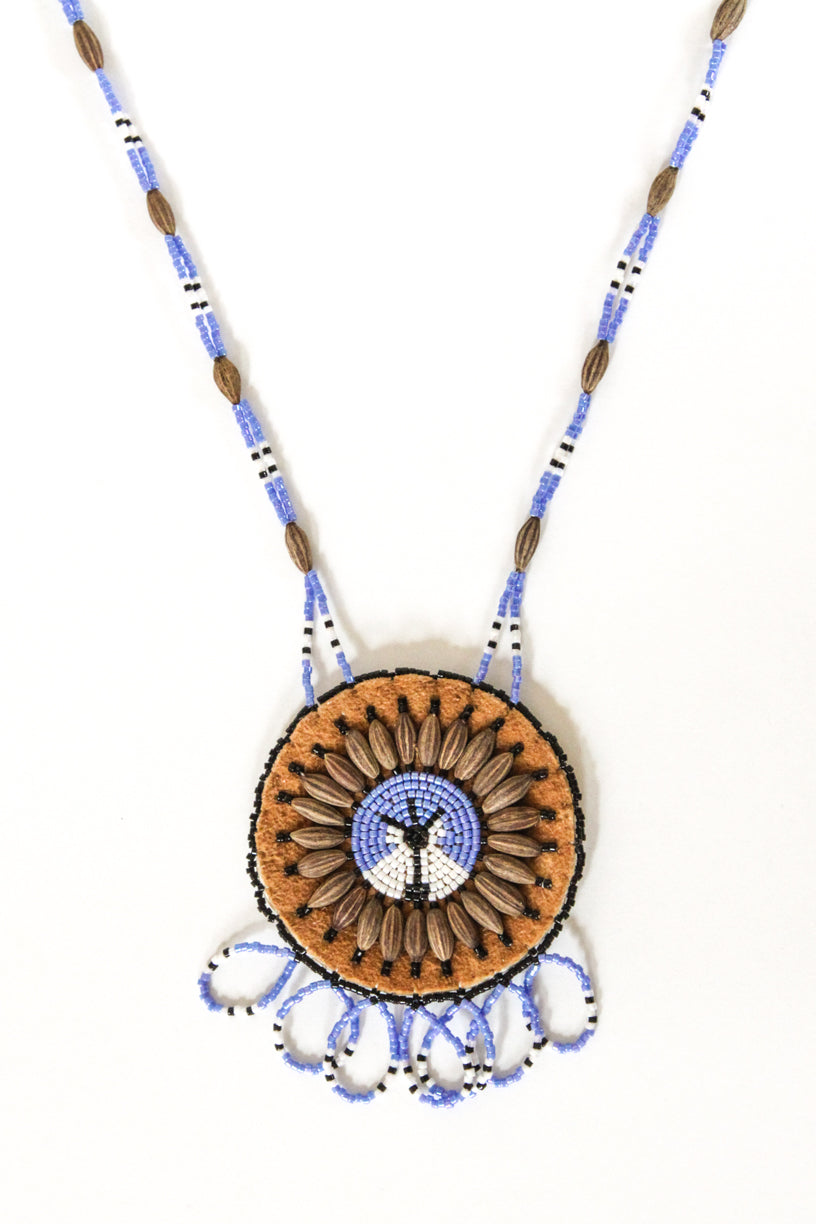Beaded Lodge & Wolf Willow Seed Necklace