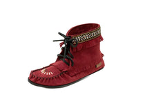 Load image into Gallery viewer, Beaded &quot;Concho&quot; Suede Ankle High Boot with Black Sole
