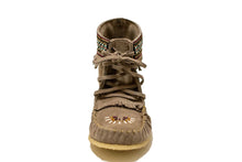 Load image into Gallery viewer, Beaded &quot;Concho&quot; Suede Ankle High Boot with Crepe Sole
