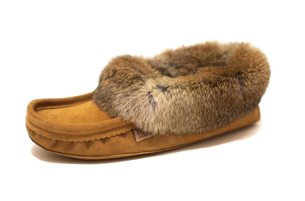 Laurentian Chief Men's Rabbit Fur and Suede Moccasins #649M