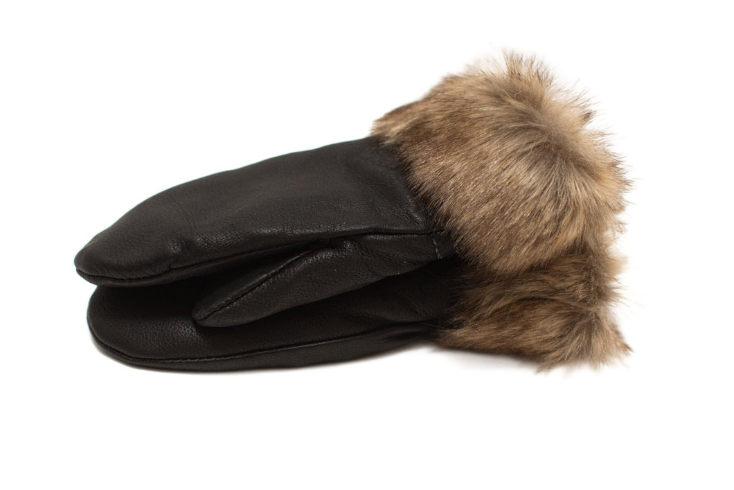 Hides in Hand Deerskin Mittens | Black