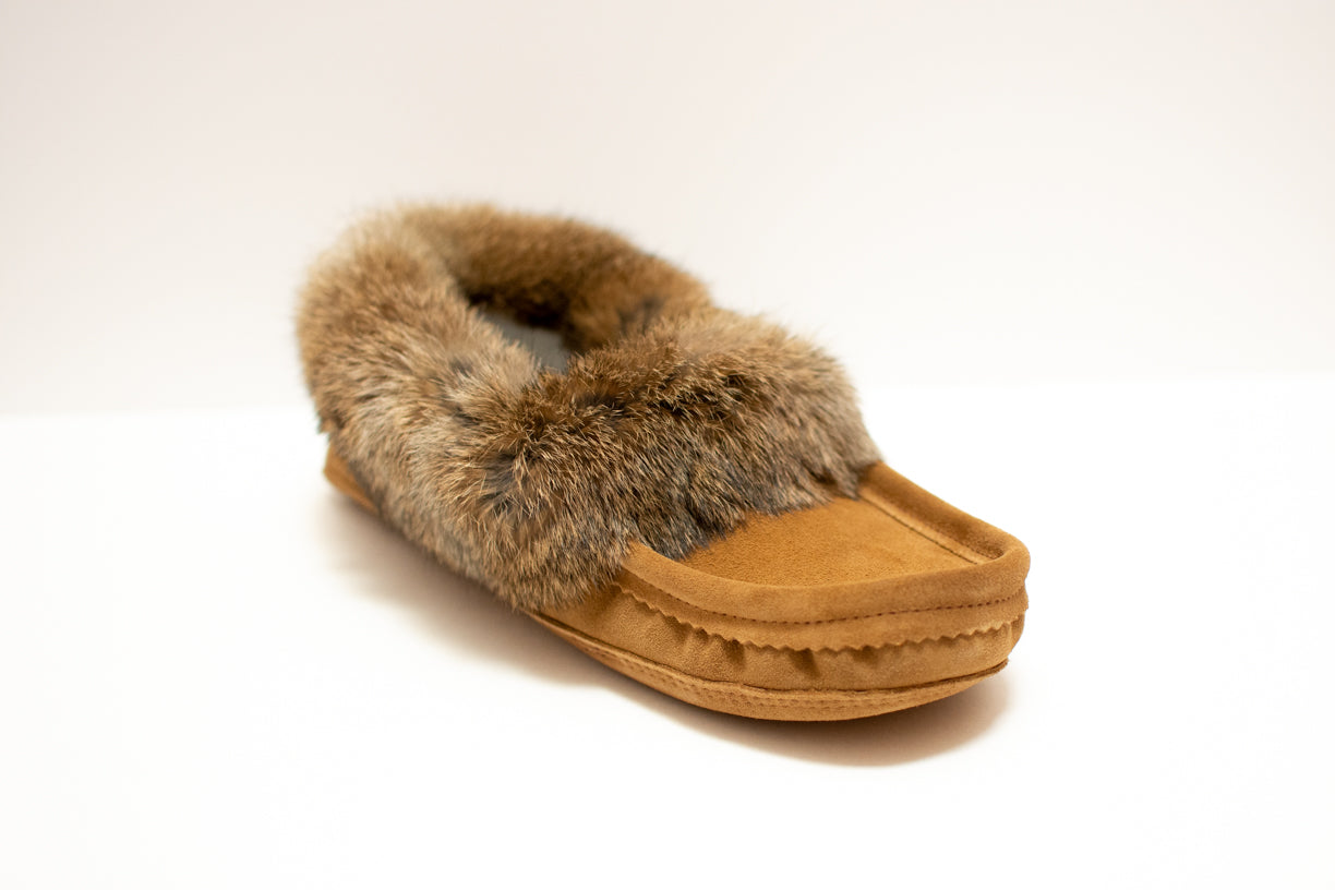 Laurentian Chief Men s Rabbit Fur and Suede Moccasins 649M