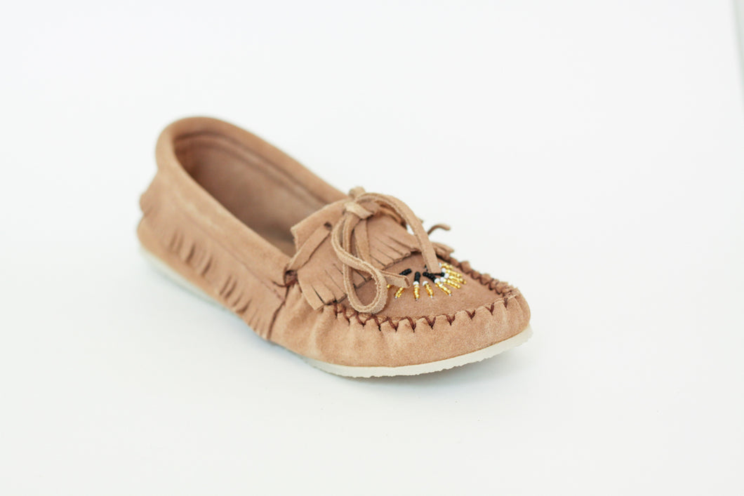 Women's Moose Suede Moccasins with Sole