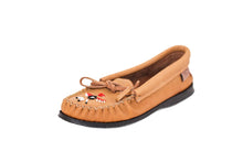 Load image into Gallery viewer, Women&#39;s Laurentian Chief Beaded Moosehide Moccasins with Rubber Sole #7456
